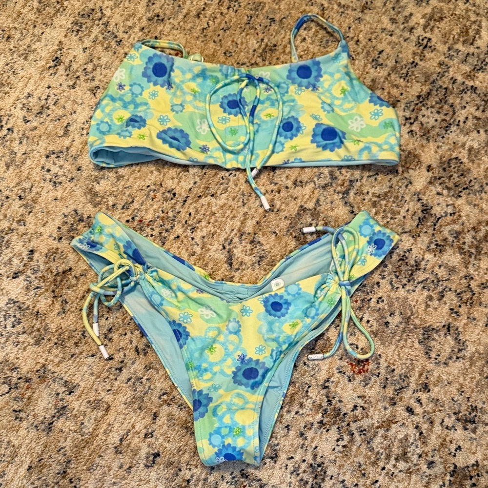 Blackbough Blue and Yellow Floral Bikini Set